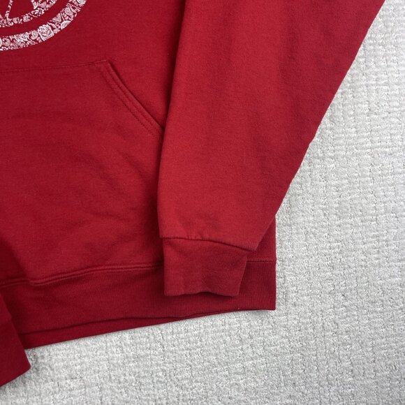VTG Y2K Spitfire Skateboarding Wheel Red Hoodie Parsley print sleeve print Men S - Picture 8 of 16